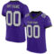 Purple0458 Custom Purple Gray-Black Mesh Authentic Football Jersey