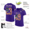 Purple0460-1 Custom Purple Vintage USA Flag-City Cream Mesh Authentic Football Jersey