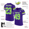 Custom Purple Neon Green-White Mesh Authentic Football Jersey