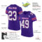 Custom Purple White Black-Pink Mesh Authentic Football Jersey