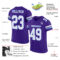 Purple0463-1 Custom Purple White-Light Blue Mesh Authentic Football Jersey