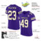 Purple0466-1 Custom Purple Cream-Black Mesh Authentic Football Jersey