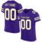 Purple0466 Custom Purple Cream-Black Mesh Authentic Football Jersey