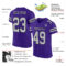 Purple0467-1 Custom Purple Gray-Black Mesh Authentic Football Jersey