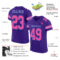 Purple0468-1 Custom Purple Pink-Light Blue Mesh Authentic Football Jersey