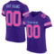 Purple0468 Custom Purple Pink-Light Blue Mesh Authentic Football Jersey