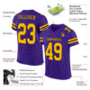 Custom Purple Gold-Black Mesh Authentic Football Jersey