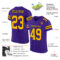Purple0469-1 Custom Purple Gold-Black Mesh Authentic Football Jersey