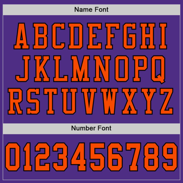 Purple0470-3 Custom Purple Orange-Black Mesh Authentic Football Jersey