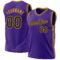 Custom Purple Black-Gold Authentic Throwback Basketball Jersey