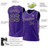 Custom Purple Black-White Authentic Throwback Basketball Jersey