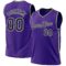 Custom Purple Black-White Authentic Throwback Basketball Jersey