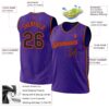 Custom Purple Black-Orange Authentic Throwback Basketball Jersey