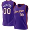 Custom Purple Red-Black Authentic Throwback Basketball Jersey