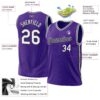 Custom Purple White-Black Authentic Throwback Basketball Jersey