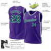 Custom Purple Kelly Green-White Authentic Throwback Basketball Jersey