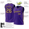 Custom Purple Old Gold-Black Authentic Throwback Basketball Jersey