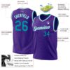 Custom Purple Teal-White Authentic Throwback Basketball Jersey