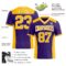 Purple0670-2 Custom Purple Gold-White Authentic Football Jersey