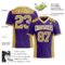 Purple0672-2 Custom Purple Old Gold-White Authentic Football Jersey