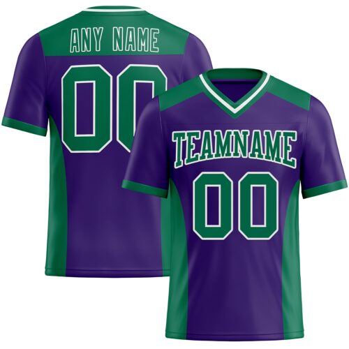 Custom Purple Kelly Green-White Authentic Football Jersey