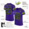 Purple0779-1 Custom Purple Black-Neon Green Mesh Authentic Football Jersey
