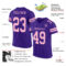 Purple0782-1 Custom Purple Light Pink Mesh Authentic Football Jersey