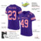 Purple0783-1 Custom Purple Medium Pink Mesh Authentic Football Jersey