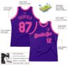 Custom Purple Pink Authentic Throwback Basketball Jersey