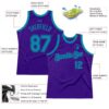 Custom Purple Teal Authentic Throwback Basketball Jersey