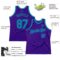 Custom Purple Teal Authentic Throwback Basketball Jersey
