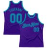 Custom Purple Teal Authentic Throwback Basketball Jersey