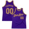 Custom Purple Old Gold Authentic Throwback Basketball Jersey