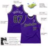Custom Purple Black-Gray Authentic Throwback Basketball Jersey