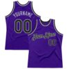 Custom Purple Black-Gray Authentic Throwback Basketball Jersey