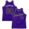 Custom Purple Black-Gray Authentic Throwback Basketball Jersey