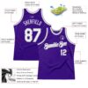 Custom Purple White-Gray Authentic Throwback Basketball Jersey