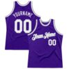 Custom Purple White-Gray Authentic Throwback Basketball Jersey