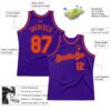 Custom Purple Orange Authentic Throwback Basketball Jersey