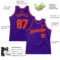 Custom Purple Orange Authentic Throwback Basketball Jersey