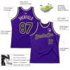 Custom Purple Black-Cream Authentic Throwback Basketball Jersey