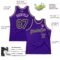 Custom Purple Black-Cream Authentic Throwback Basketball Jersey