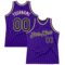 Custom Purple Black-Cream Authentic Throwback Basketball Jersey
