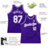 Custom Purple White Authentic Throwback Basketball Jersey