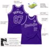 Custom Purple White Authentic Throwback Basketball Jersey