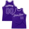 Custom Purple White Authentic Throwback Basketball Jersey