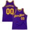 Custom Purple Gold Authentic Throwback Basketball Jersey
