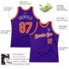 Custom Purple Orange-Gray Authentic Throwback Basketball Jersey