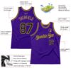 Custom Purple Black-Old Gold Authentic Throwback Basketball Jersey