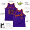 Custom Purple Black-Orange Authentic Throwback Basketball Jersey